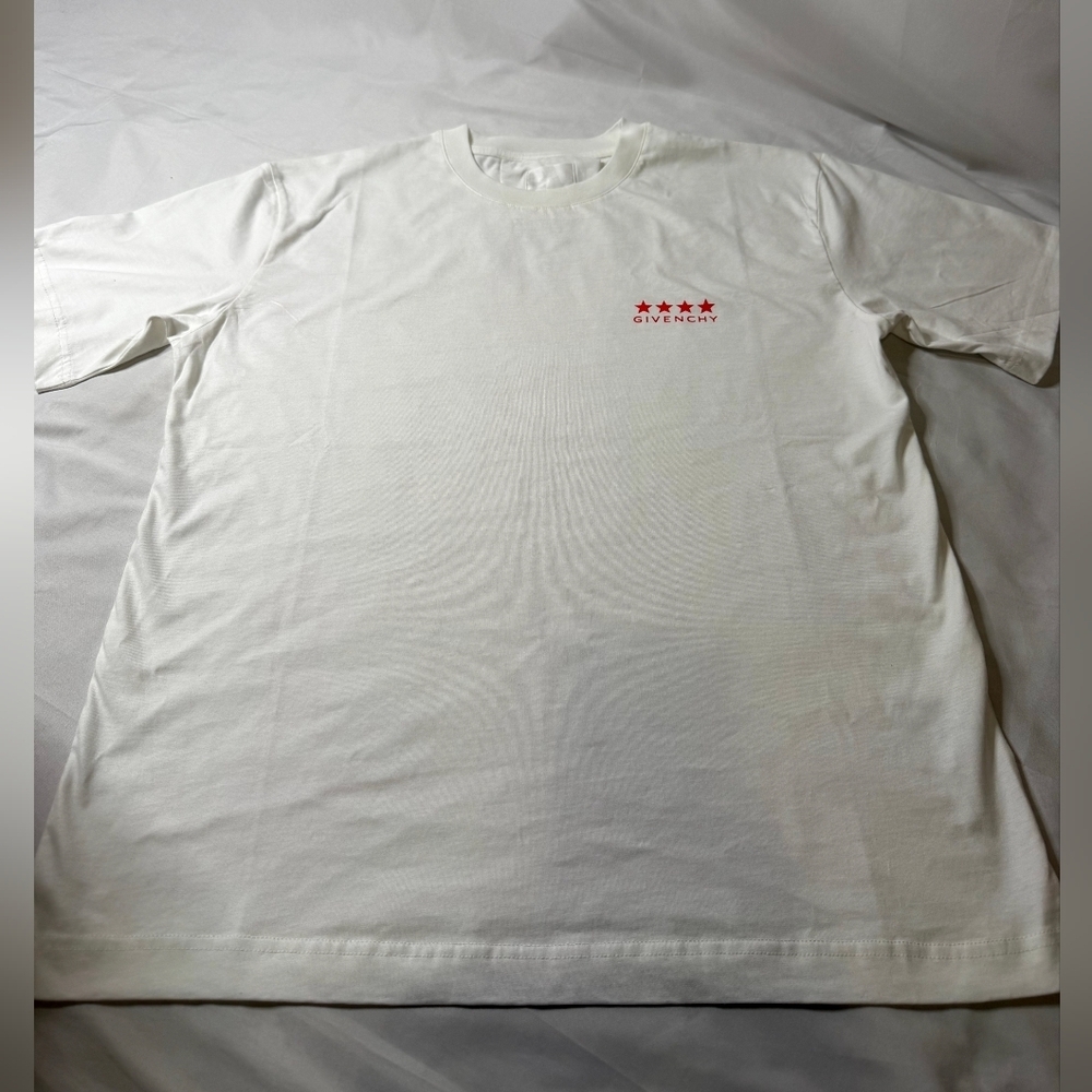 Givenchy White Tee with Red Stars